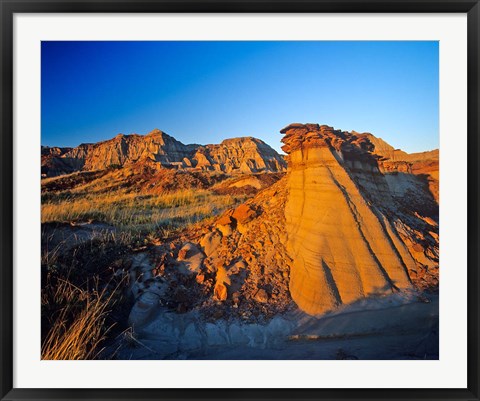 Framed Badlands, Rocks, Dinosaur Provincial Park, Alberta Print