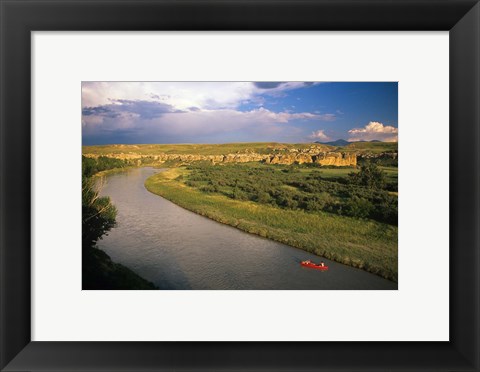 Framed Milk River at Writing On Stone Provincial Park, Alberta Print