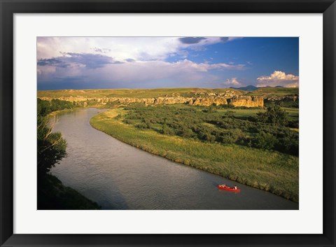 Framed Milk River at Writing On Stone Provincial Park, Alberta Print