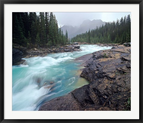 Framed Mistaya River in Banff National Park in Alberta, Canada Print