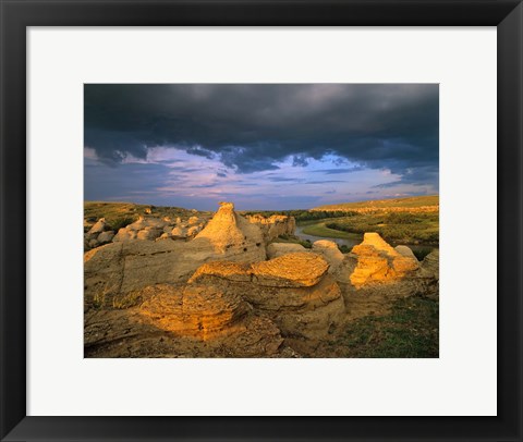 Framed Milk River, Writing on Stone Provincial Partk, Alberta Print