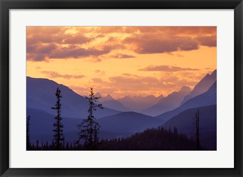 Framed Sunset in Banff National Park, Alberta, Canada Print