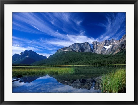 Framed Cirrus Clouds Over Waterfowl Lake, Banff National Park, Alberta, Canada Print