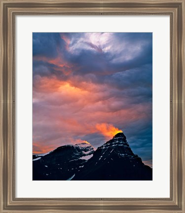 Framed Alberta, Mt Chephren, Sunset light in Banff NP Print