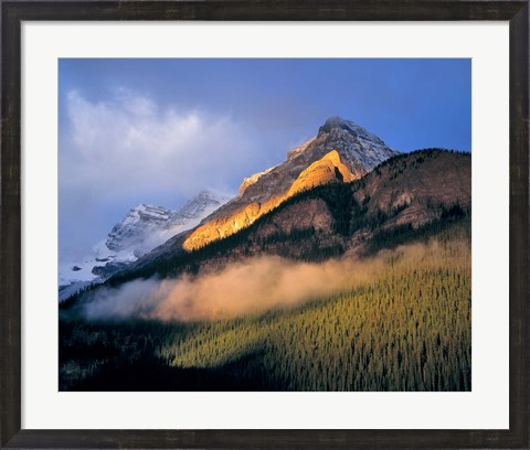 Framed Alberta, Banff NP, Sunrise of the Canadian Rockies Print