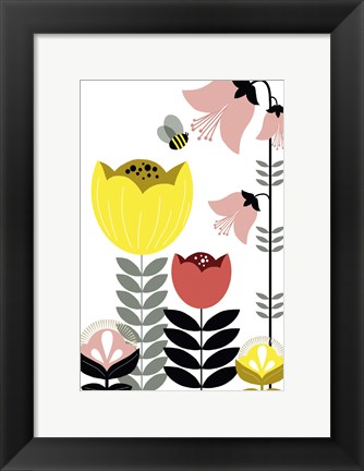 Framed Nordic Flowers II Print