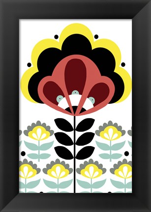 Framed Nordic Flowers V Print