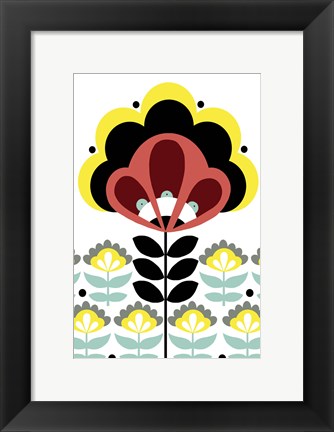 Framed Nordic Flowers V Print