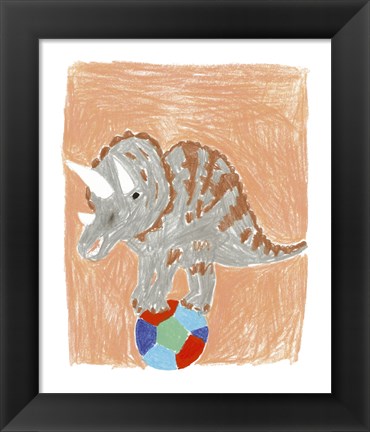 Framed Triceratops Balance Print