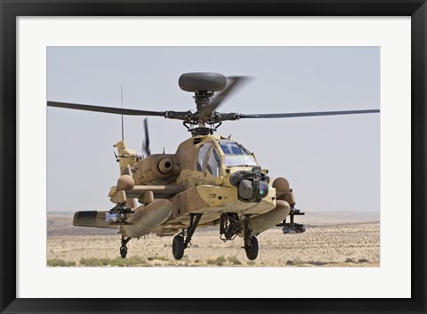 Framed AH-64D Saraf attack helicopter of the Israeli Air Force Print