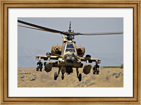 Framed AH-64A Peten attack helicopter Print