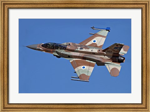 Framed F-16I Sufa of the Israeli Air Force in flight over Israel Print