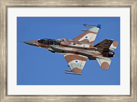 Framed F-16I Sufa of the Israeli Air Force in flight over Israel Print