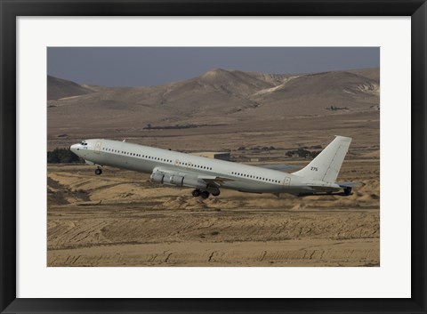 Framed Boeing 707 Re&#39;em of the Israeli Air Force over Israel Print