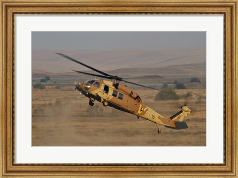 Framed UH-60L Yanshuf helicopter of the Israeli Air Force Print