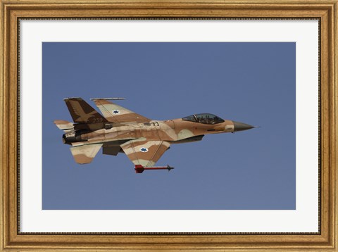 Framed F-16A Netz of the Israeli Air Force in flight over Israel Print