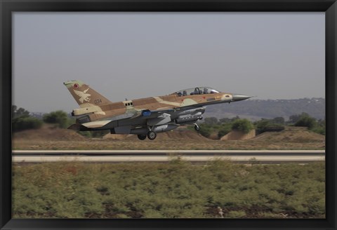 Framed F-16D Barak of the Israeli Air Force taking off Print