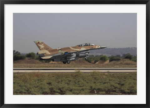 Framed F-16D Barak of the Israeli Air Force taking off Print