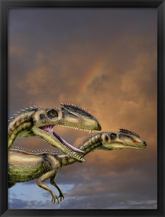 Framed Zupaysaurus rougieri, a theropod dinosaur of the Jurassic Period Print