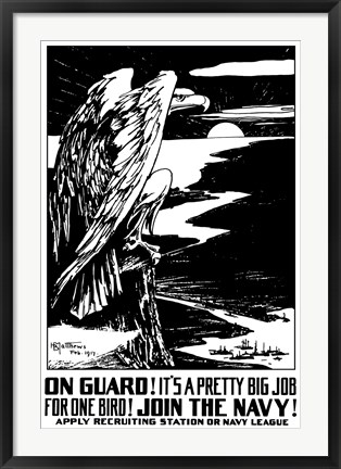 Framed On Guard - Eagle Print