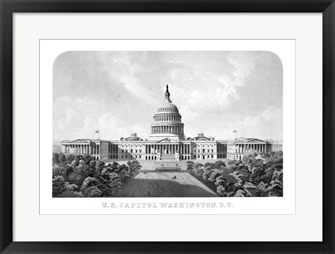 Framed United States Capitol Building Print