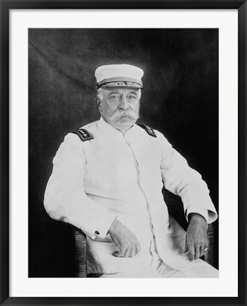 Framed Admiral George Dewey (black &amp; white) Print