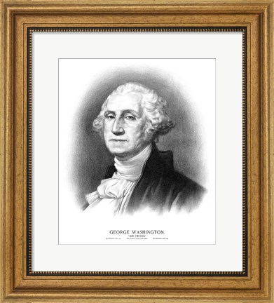 Framed Bust of President George Washington Print