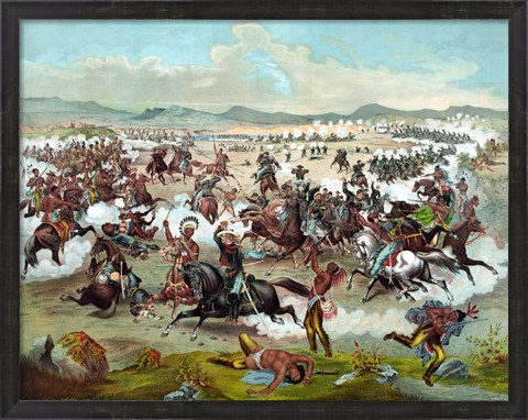Framed Battle of Little Bighorn Print
