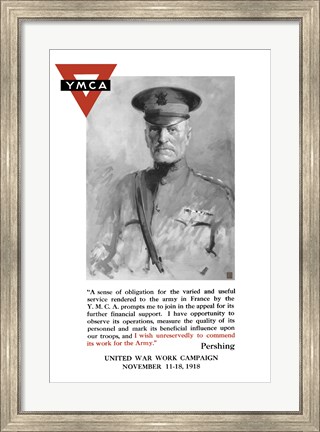 Framed General John Pershing, YMCA Print