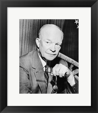 Framed Dwight Eisenhower with Glasses Print