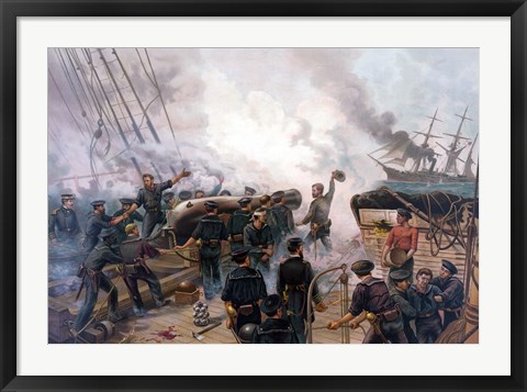 Framed Battle of Cherbourg Print