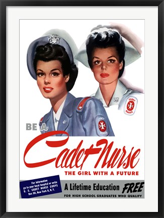 Framed Be a Cadet Nurse Print