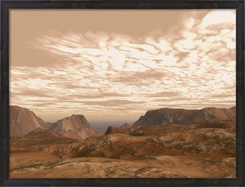 Framed Artist&#39;s Concept from Atop Olympus Mons on the Planet Mars Print