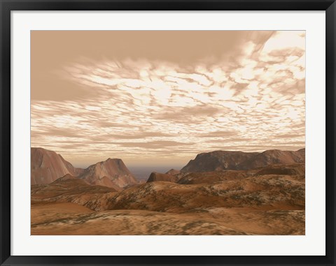 Framed Artist&#39;s Concept from Atop Olympus Mons on the Planet Mars Print