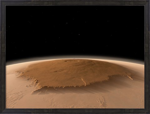 Framed Artist&#39;s Concept of the Northwest Side of the Olympus Mons volcano on Mars Print