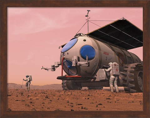 Framed Artist&#39;s Concept of How a Martian Motorhome Might be Realized Print