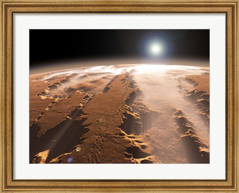 Framed Artist&#39;s Concept of the Valles Marineris Canyons on Mars Print