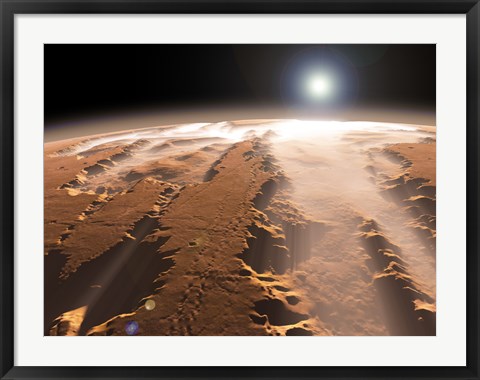 Framed Artist&#39;s Concept of the Valles Marineris Canyons on Mars Print