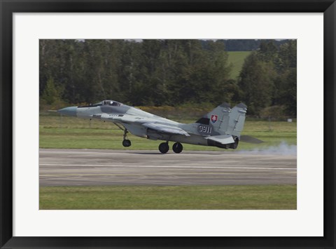 Framed Slovak Air Force MiG-29AS Fulcrum Landing on the Runway Print