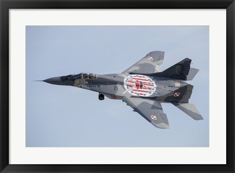 Framed MiG-29 Fulcrum of the Polish Air Force in Flight Print