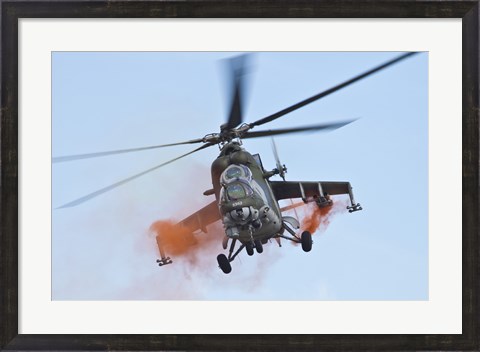 Framed Czech Air Force Mi-35 Hind Helicopter Print