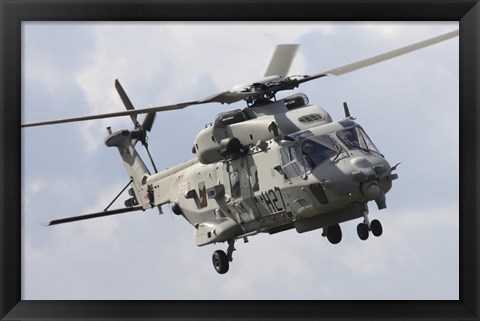 Framed Italian Navy EH101 Helicopter Prepares for Landing Print