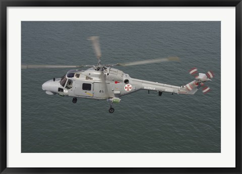 Framed Sea Lynx helicopter of the Portuguese Navy Print