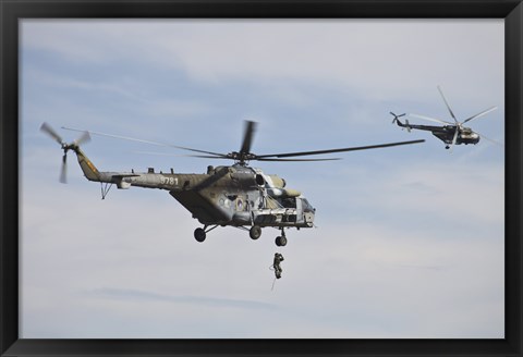 Framed Czech Air Force Mi-171 Hips Training for Service Print