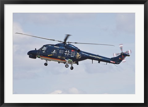 Framed Sea Lynx Helicopter of the German Navy with 100th Anniversary Markings Print