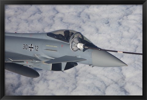 Framed German Air Force Eurofighter Typhoon during in-Flight Refueling Print