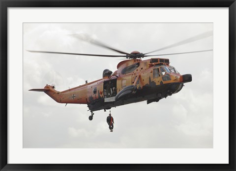 Framed German WS-1 Sea King during a Fast-roping Exercise Print