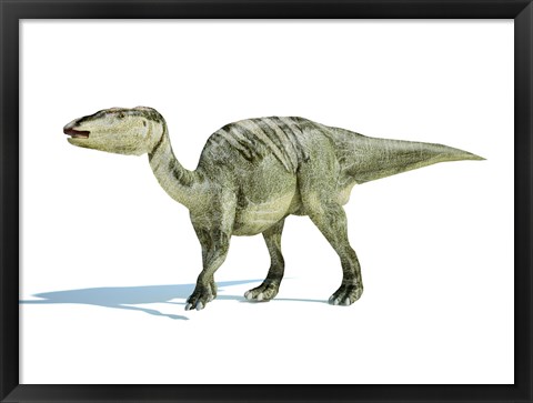 Framed 3D Rendering of an Edmontosaurus Dinosaur Print