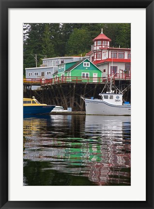 Framed British Columbia, Prince Rupert Boats in harbor Print