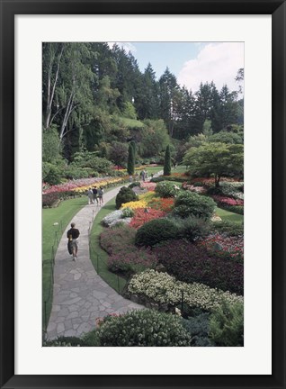 Framed Sunken Garden at Butchart Gardens, Vancouver Island, British Columbia, Canada Print